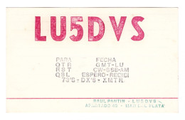 ARGENTINA // MAR DEL PLATA // TARJETA QSL DE RADIOAFICIONADOS // LU5DVS - Other & Unclassified