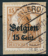 BES. 1WK LANDESPOST BELGIEN Nr 15I Gestempelt Briefstück X443272 - Occupation 1914-18