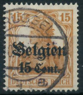 BES. 1WK LANDESPOST BELGIEN Nr 15I Gestempelt Gepr. X44323A - Ocupación 1914 – 18