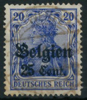 BES. 1WK LANDESPOST BELGIEN Nr 18a Gestempelt Gepr. X4432CA - Ocupación 1914 – 18