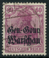 BES. 1WK D-POST IN POLEN Nr 16b Gestempelt Gepr. X4436AA - Occupazione 1914 – 18