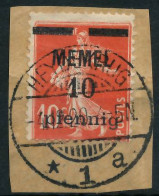 MEMEL 1920 Nr 19y Zentrisch Gestempelt Briefstück X447712 - Memel (Klaipeda) 1923