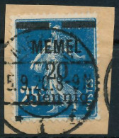 MEMEL 1920 Nr 20b Gestempelt Briefstück X447736 - Memelland 1923