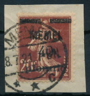 MEMEL 1920 Nr 22a Gestempelt Briefstück Gepr. X447756 - Klaipeda 1923