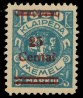 MEMEL 1923 Nr 221V Postfrisch ATTEST X472D2E - Memel (Klaipeda) 1923