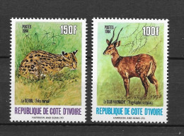 COTE D'EVORE ANIMALES Buschbock SERVAL 2v MNH** - Costa De Marfil (1960-...)