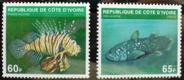 COTE D'IVOIRE: POISSONS (yvert N° 510A+510B) Serie Neuve Sans Charniere ** - Côte D'Ivoire (1960-...)