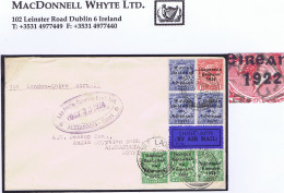 Ireland 1923 Harrison Saorstat 3-line Coils, 1d Var. "Long 1" Used On Airmail Cover Dublin To Egypt - Gebraucht