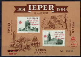 Belgie 1966 -  OBP E101** - Bezoek Aan Ieper Van The Queen - Erinnofilie [E]