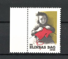 Reklamemarke Der Blindentag 1945, Blindes Kind Strickt  - Erinofilia