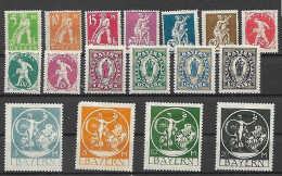 GERMANIA ANTICHI STATI BAVIERA 1920 SOGGETTI VARI  UNIF. 177-193  MLH VF - Nuevos