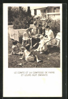 CPA Le Comte Et La Comtesse De Paris Et Leurs Huit Enfants  - Familles Royales