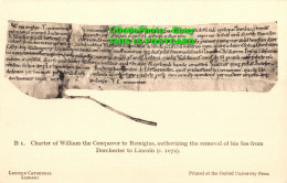 R346024 Lincoln Cathedral Library. Charter Of William The Conqueror To Remigius. - World