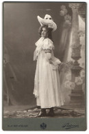 Fotografie C. Pietzner, Mährisch Ostrau, Brückengasse 21, Hübsche Dame Im Sommerkleid M. Armen Auf D. Rücken Versc  - Anonymous Persons