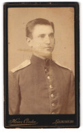 Fotografie Heinr. Cordes, Hildesheim, Neue Osterstr. 19, Portrait Junger Soldat, Schulterstück Rgt. 79  - Anonieme Personen