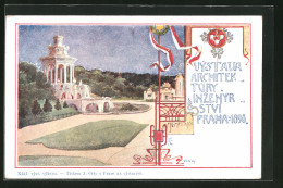 Künstler-AK Prag, Vystava Architek Tury Inzenyr Stvi 1898, Architektur-Ausstellung  - Expositions