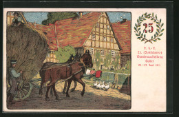 Künstler-AK Cassel, 25. Jubiläums-Wanderausstellung Der DLG 1911, Bei Der Heuernte  - Expositions