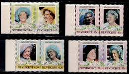 ST. VINCENT 1985 BIRTHDAY OF QUEEN MOTHER ELISABETH MI No 848-55 MNH VF !! - Antigua Und Barbuda (1981-...)