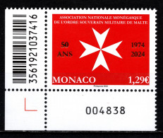 MONACO 2024 - EUROPA 2024 - 50 ANS DE L'ASSOCIATION MONÉGASQUE DE L'ORDRE SOUVERAIN MILITAIRE DE MALTE - NEUF ** - Unused Stamps