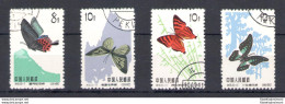 1963 Cina, Farfalle, Spezzature Della Serie Michel N. 726-35 - Usate - Sonstige & Ohne Zuordnung