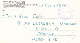 German Prisoner Of War Letter From Scotland, POW Camp 19 Located Happenden Camp, Douglas, South Lanarkshire, Scotland Da - Militares