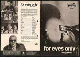 Filmprogramm PFP Nr. 72 /63, For Eyes Only, Alfred Müller, Helmut Schreiber, Regie: Janos Veiczi  - Riviste