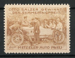 Reklamemarke Otto Salzer Gewinnt Den Semmeringpreis Auf Metzeler Auto Pneu-Reifen  - Vignetten (Erinnophilie)