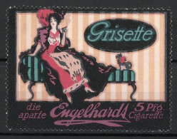Reklamemarke Grisette Ist Die Aparte Cigarette Der Firma Engelhardt, Fräulein Raucht Eine Zigarette  - Vignetten (Erinnophilie)