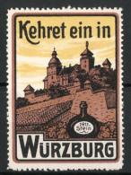 Reklamemarke Würzburg, Schloss-Ansicht, Flaschen 1911 Stein  - Erinnophilie