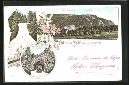 Lithographie Col De La Schlucht, Hotel Schlucht, La Cascade De Retournemer, La Roche Du Diable  - Other & Unclassified