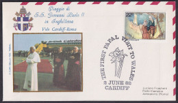 Vatican Great Britain 1982, Pope Paul John II Visit - Cardiff, Special Cover - Andere & Zonder Classificatie