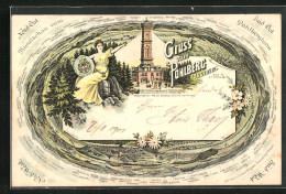 Lithographie Annaberg, Aussichtsturm Am Pöhlberg  - Poehl