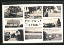 AK Druztova U Plzne, Gebäudeansicht, Uferpartie, Ortspartie  - Czech Republic