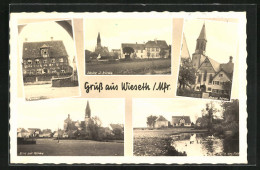 AK Wieseth /Mfr., Schule Und Kirche, Pfarrhaus, See Mit Enten  - Otros & Sin Clasificación