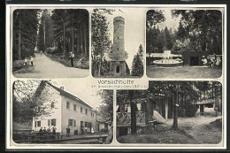 AK Kirchenlamitz, Forsthaus Vorsuchhütte, Aussichtsturm Am Kornberg  - Jagd