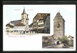 AK Neustadt A. Saale, Marktplatz Mit Stadtkirche Und Marktbrunnen, Hohntor  - Andere & Zonder Classificatie