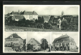 AK Absberg /Mittelfr., Gasthaus Forsthaus, Kath. Und Evang. Pfarrhaus  - Caccia