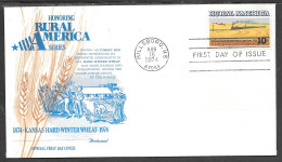 USA FDC Fleetwood Cachet, 1974 Rural America, Winter Wheat & Train - 1971-1980