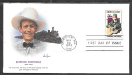 USA FDC Fleetwood Cachet, 1978 13 Cents Jimmy Rodgers - 1971-1980