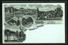 Mondschein-Lithographie Hölle, Gasthaus Zum Höllenthal, Wilhelm-Stollen, Höllenthal-Fabrik  - Sonstige & Ohne Zuordnung