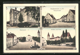 AK Heidenheim A. H., Krankenhaus, Marktplatz, Kirche Und Post  - Autres & Non Classés