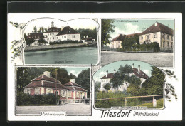 AK Triesdorf /Mfr., Weisses Schloss, Cavalierhäuschen, Kreisackerbauschule  - Autres & Non Classés