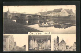 AK Grossenried, Strassenpartie, Inneres Der Kirche, Kirche, Brücke  - Autres & Non Classés