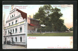 AK Ansbach, Gasthaus Schwarzer Bock, Gartenpartie  - Ansbach