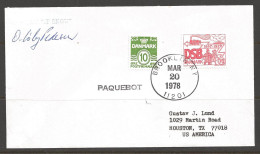 1978 Paquebot Cover, Denmark Stamps Used In Brooklyn New York - Storia Postale