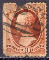 1888 30 Cents Alexander Hamilton, Used, Space Filler, (Scott #217)  - Oblitérés