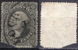 1851 12 Cents George Washington, Used, Space Filler, (Scott #17) - Usati