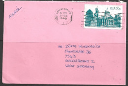 1990 50c Raadsaal, Johannnesburg  To West Germany - Briefe U. Dokumente