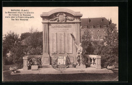 CPA Bapaume, Le Monument èrigè à La Memoire Des Enfants De Bapaume  - Bapaume