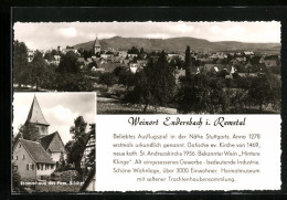 AK Endersbach I. Remstal, Ortsansicht, Stammhaus Der Familie Silcher  - Sonstige & Ohne Zuordnung